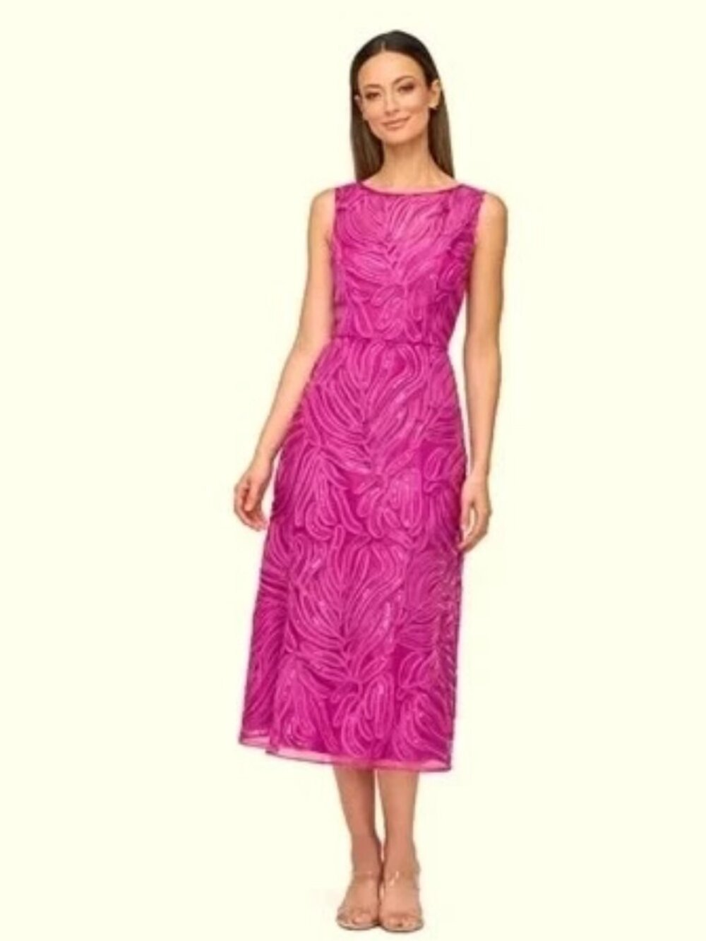 JS Collections Deep Orchid Sequin Soutache Cocktail Dress